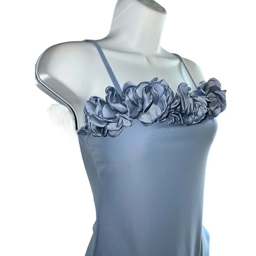 FLAXMAKER Floral Decor One Piece Swimsuit And Skirt Size S.